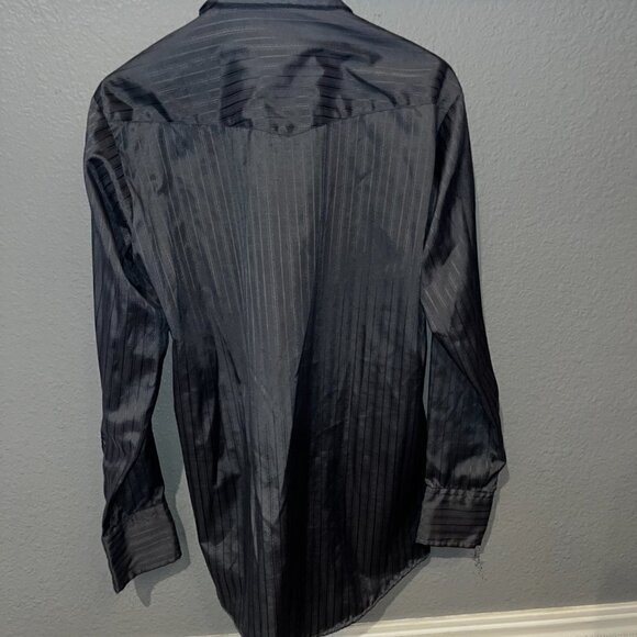 CHUTE #1 CLASSIC Charcoal Gray Pearl Snap Western Shirt - EUC-  Men's Size L/XL - Picture 5 of 6